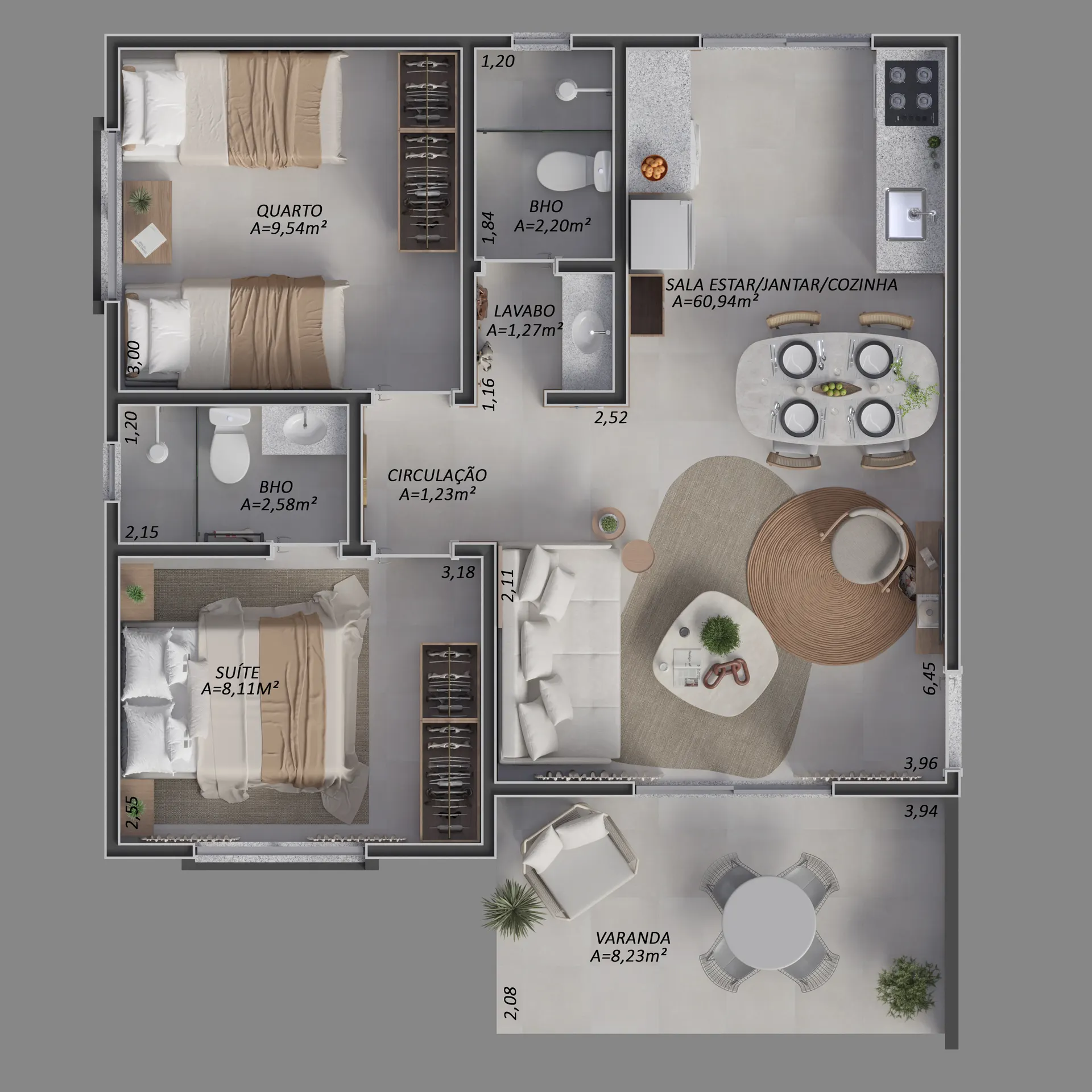 Planta do Apartamento Garden