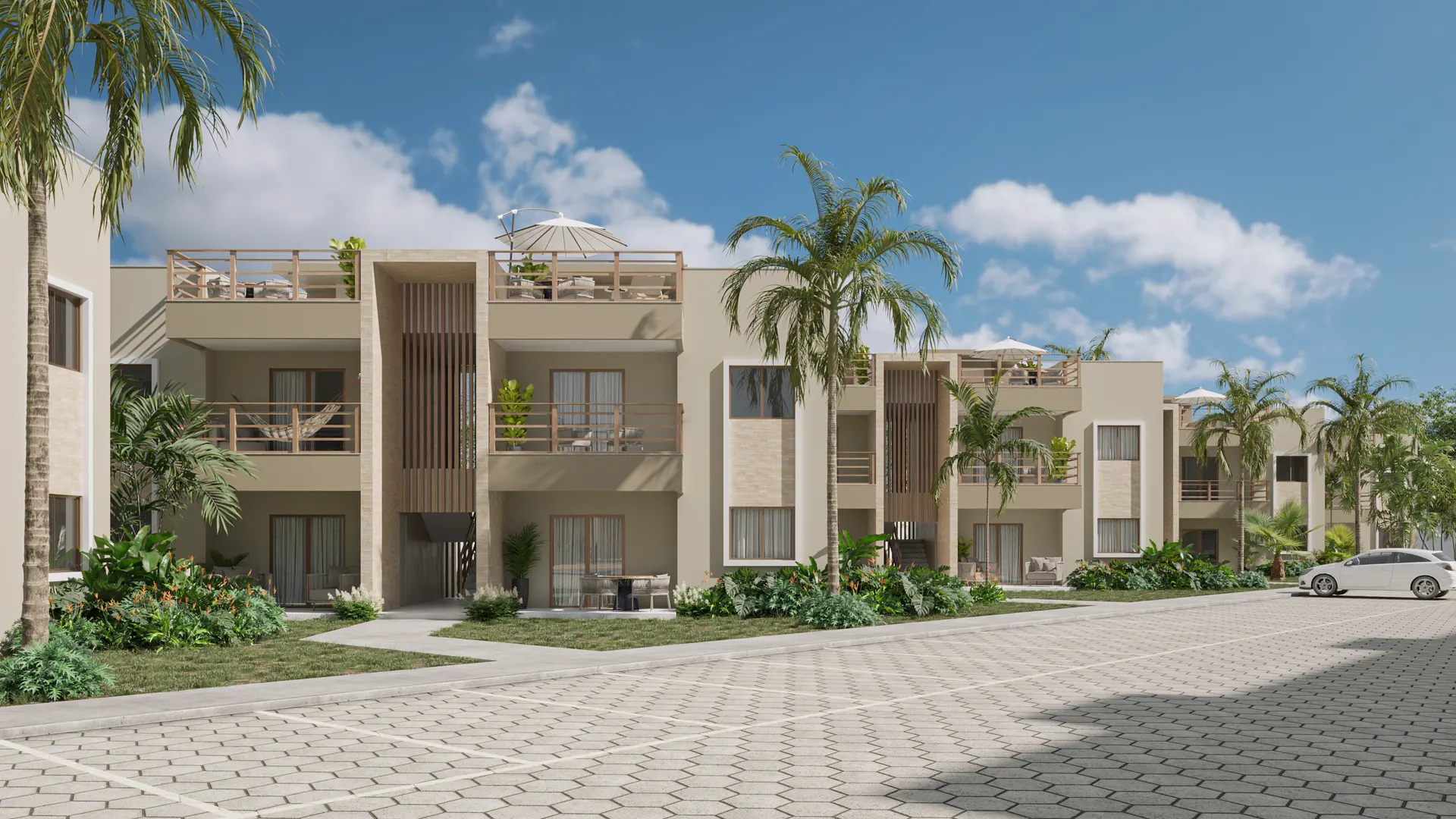 Fachada dos apartamentos