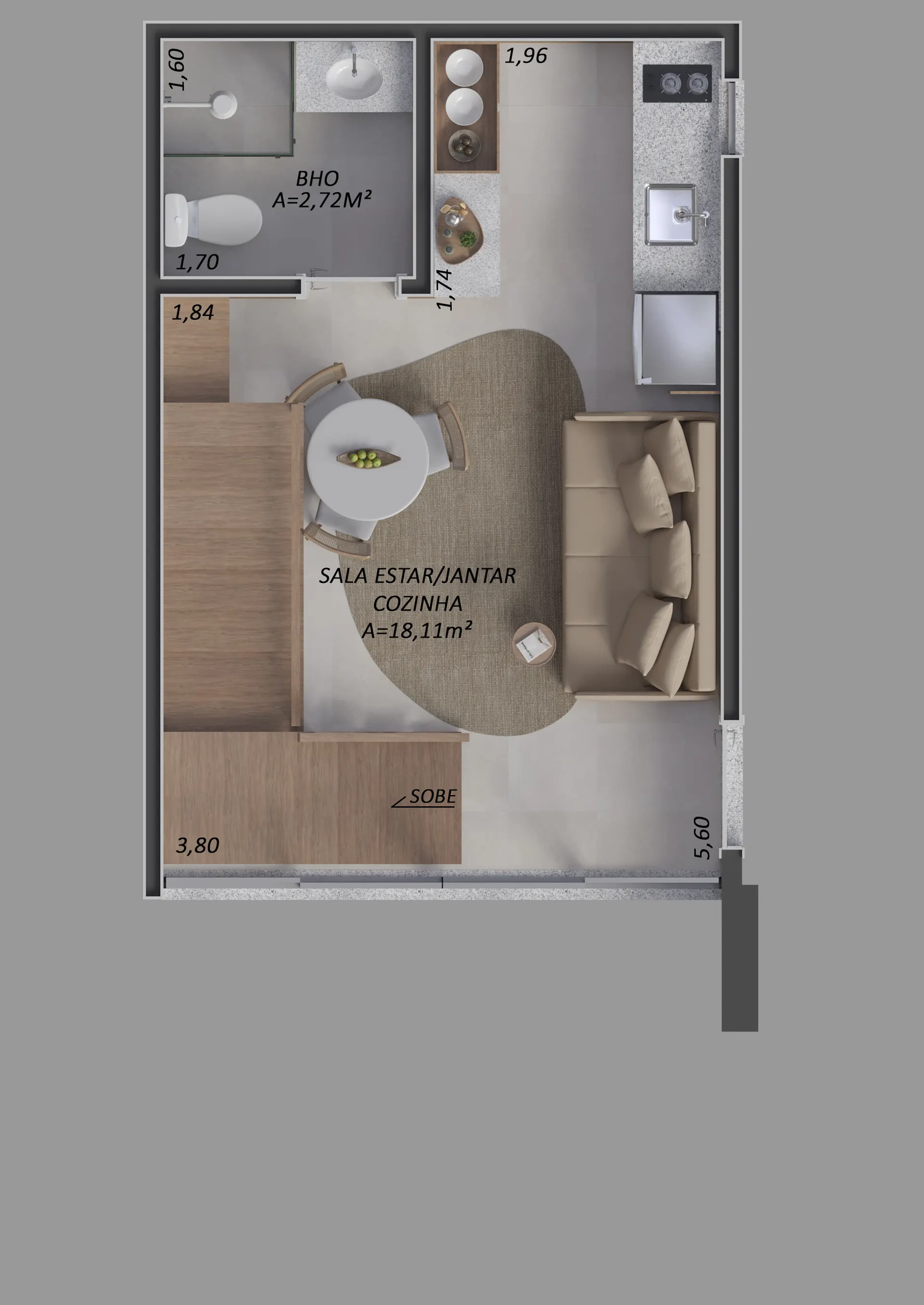 Planta do 1º pavimento do Loft